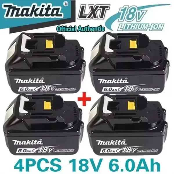 Batterie Rechargeable d'origine Makita 18V cellule Lithium-Ion 18V 6Ah avec indicateur de batterie pour batterie d'outils électriques Makita