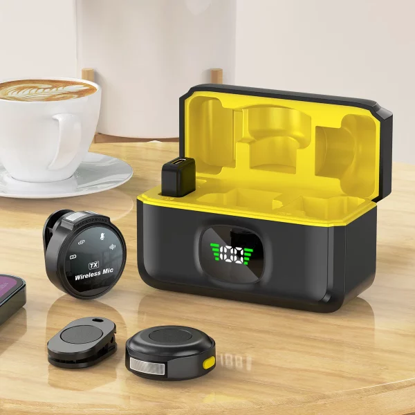 Microphone à revers Lavalier sans fil pour Xiaomi, iPhone iOS/Android type-c, téléphone, enregistrement de jeux en direct, Interview avec Clip magnétique